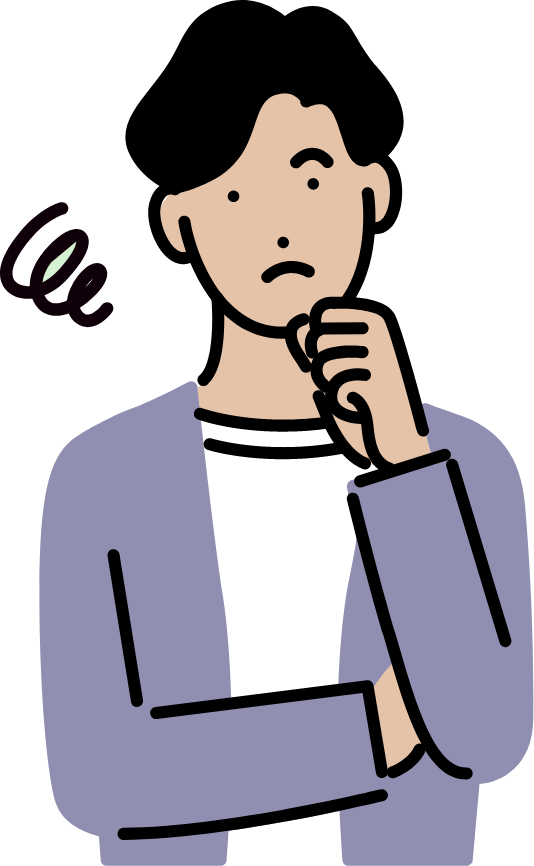 悩む男性のイラスト