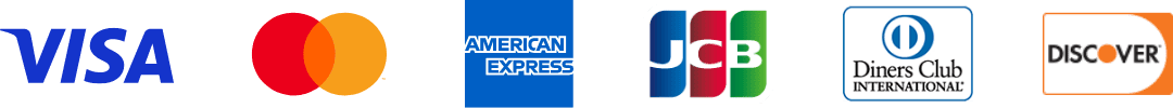 利用できるクレジットカード:VISA,Mastercard,AMERICAN EXPRESS,Diners Club,DISCOVER