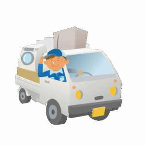 不用品回収トラックのイラスト画像